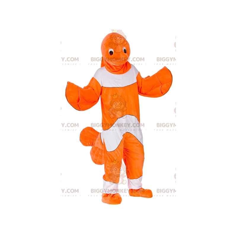 Kostým oranžovobílého klauna BIGGYMONKEY™ maskota –