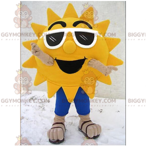 Sun BIGGYMONKEY™ maskotkostume med hvide solbriller -