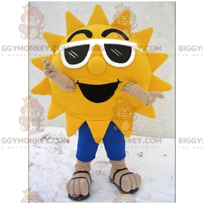 Traje de mascote Sun BIGGYMONKEY™ com óculos de sol brancos –