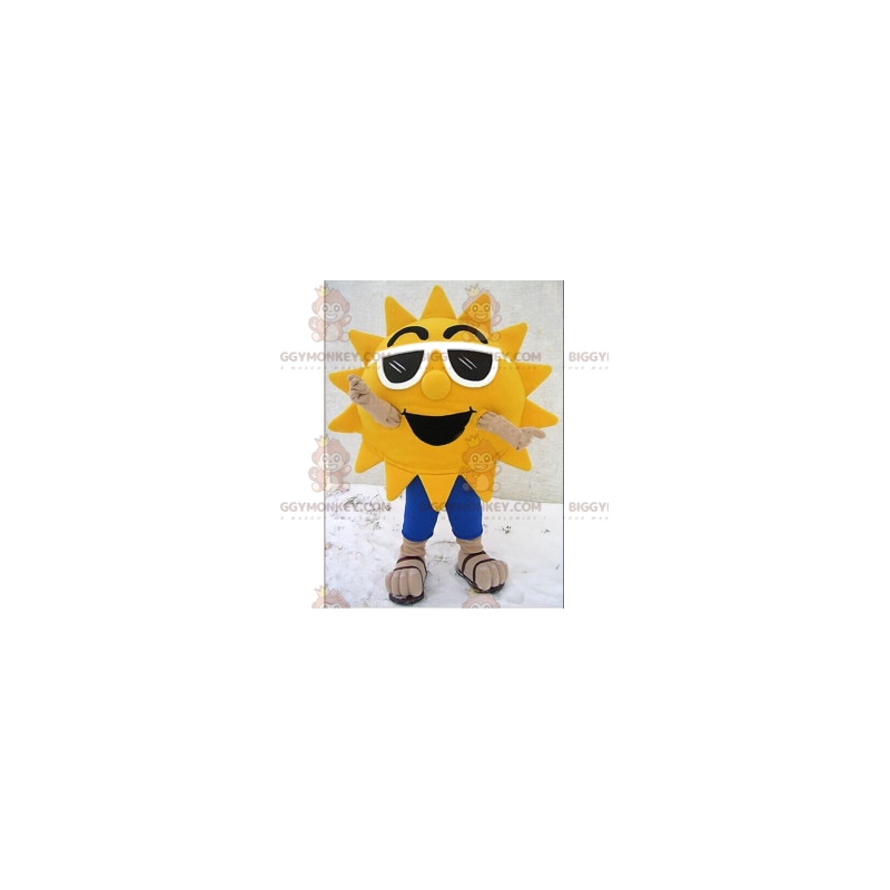 Costume de mascotte BIGGYMONKEY™ de soleil avec des lunettes…de