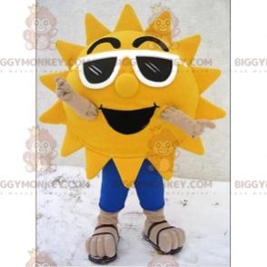 Traje de mascote Sun BIGGYMONKEY™ com óculos de sol brancos –