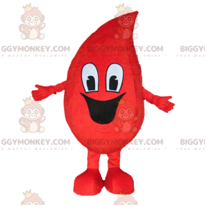 Costume de mascotte BIGGYMONKEY™ de goutte de sang souriante.