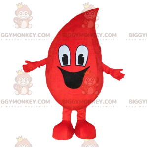 Traje de mascote BIGGYMONKEY™ de gota de sangue sorridente.