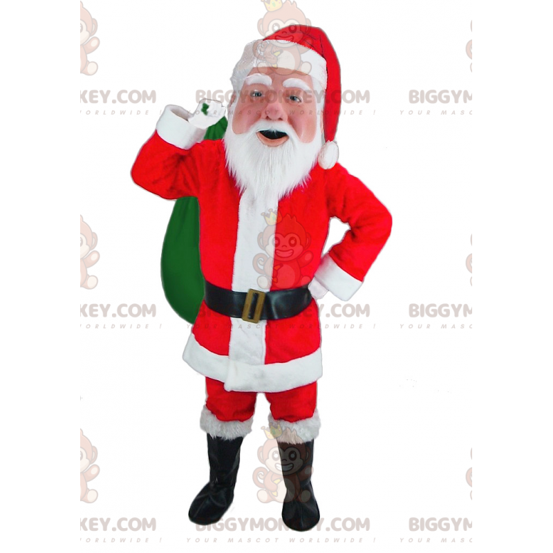 Kerstman BIGGYMONKEY™ mascottekostuum gekleed in rood en wit -