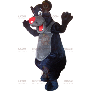 BIGGYMONKEY™ mascot costume of black bear with a red muzzle.