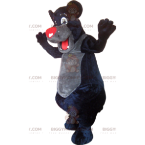 BIGGYMONKEY™ costume da mascotte di orso nero con muso rosso.