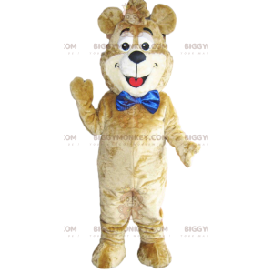BIGGYMONKEY™ costume da mascotte di orso beige con un grande