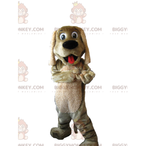 Costume de mascotte BIGGYMONKEY™ de teckel beige super heureux.