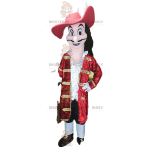 Captain Hook BIGGYMONKEY™ maskotkostume med smuk rød jakke -