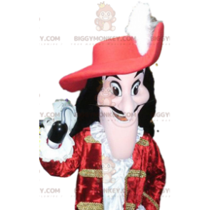 Captain Hook BIGGYMONKEY™ maskotdräkt med vacker röd jacka -