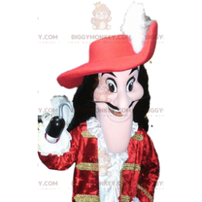 Captain Hook BIGGYMONKEY™ maskotkostume med smuk rød jakke -