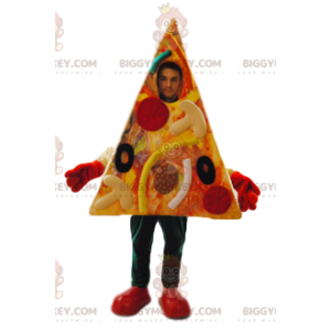 Costume mascotte BIGGYMONKEY™ Pizza Gourmet Pepperoni e Olive.