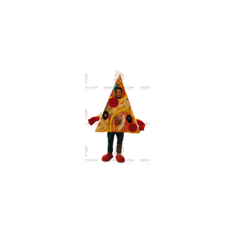 Costume mascotte BIGGYMONKEY™ Pizza Gourmet Pepperoni e Olive.