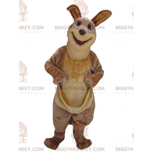 Costume de mascotte BIGGYMONKEY™ de kangourou marron rigolo et