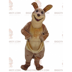 Costume de mascotte BIGGYMONKEY™ de kangourou marron rigolo et