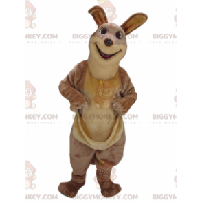 Hauska realistinen ruskea kenguru-maskottiasu BIGGYMONKEY™ -