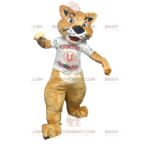 Disfraz de mascota Cougar BIGGYMONKEY™ con camiseta de abanico.