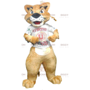 Costume de mascotte BIGGYMONKEY™ de cougar avec son maillot de