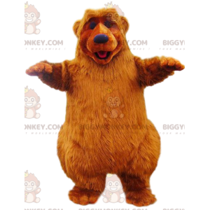 BIGGYMONKEY™ maskotdräkt av röd björn med vacker päls. -
