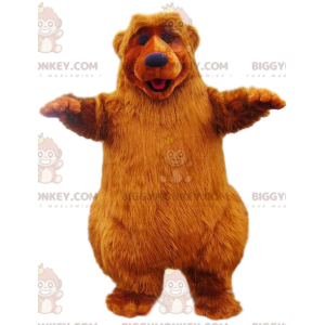 Costume de mascotte BIGGYMONKEY™ d'ours rouge avec une belle