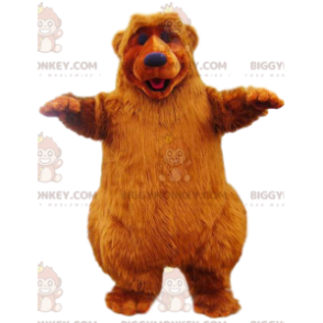 BIGGYMONKEY™ costume da mascotte di orso rosso con bellissima