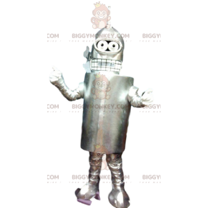 Alien grå robot BIGGYMONKEY™ maskotdräkt. robot kostym -