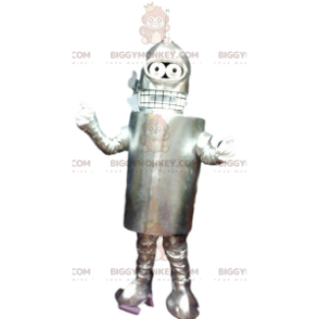 Costume de mascotte BIGGYMONKEY™ de robot gris extraterrestre.