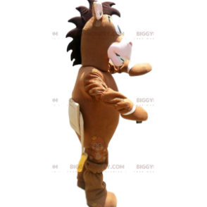 Traje de mascote de burro marrom BIGGYMONKEY™ com juba bonita –