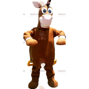 BIGGYMONKEY™ Braunes Esel-Maskottchen-Kostüm mit hübscher Mähne