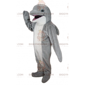 Costume de mascotte BIGGYMONKEY™ de dauphin gris et blanc géant