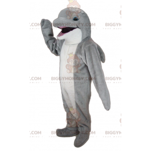 Disfraz de mascota delfín gigante gris y blanco BIGGYMONKEY™ -
