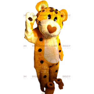 BIGGYMONKEY™ costume da mascotte di leopardo con il muso a