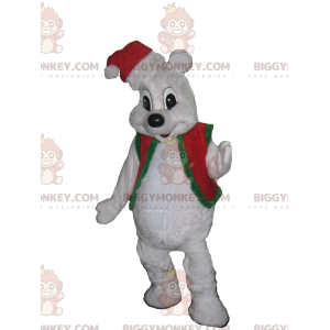 Costume da mascotte dell'orso polare BIGGYMONKEY™ con piccola