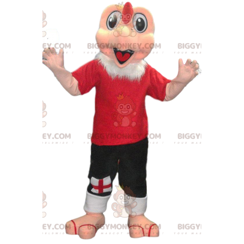 Turkey BIGGYMONKEY™ Mascot Costume in Red Sportswear. Turkey