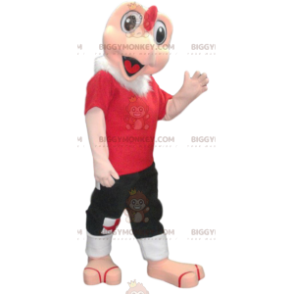 Turkey BIGGYMONKEY™ Mascot Costume in Red Sportswear. Turkey