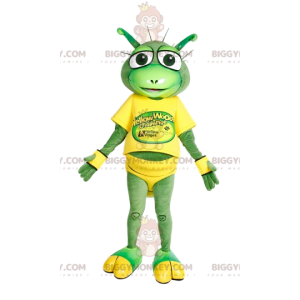Disfraz de mascota Grasshopper BIGGYMONKEY™ en amarillo para