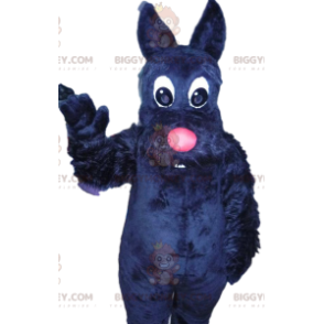 BIGGYMONKEY™ Μασκότ Κοστούμι Μικρό μαύρο σκυλί με ροζ ρύγχος -