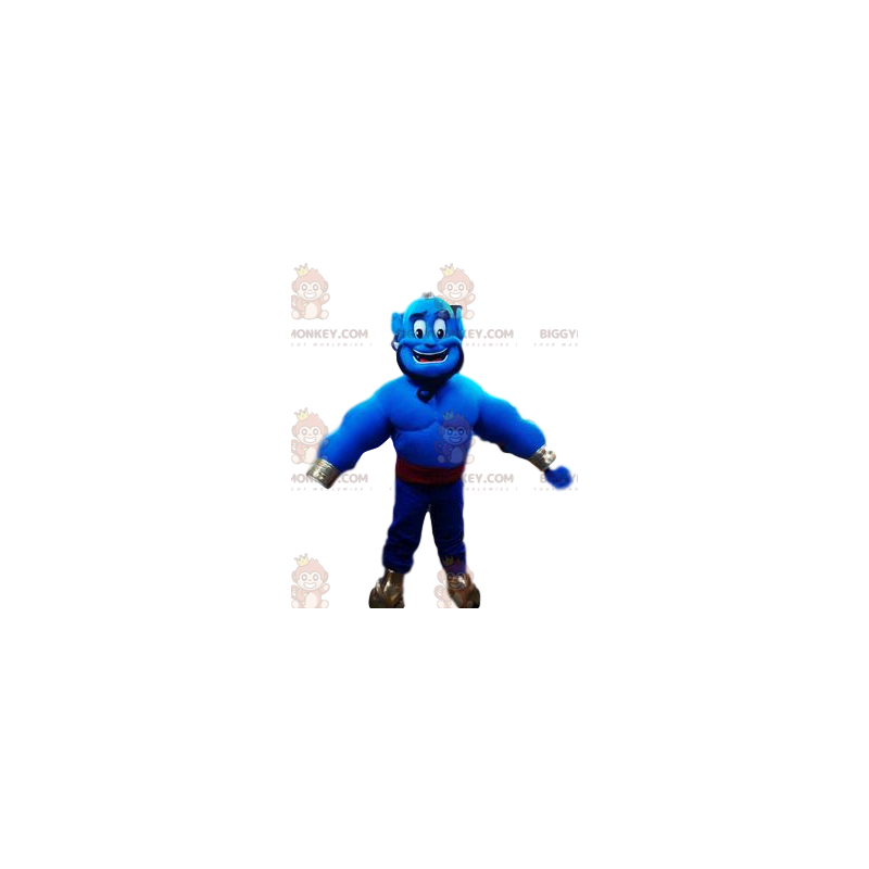 Blaues Genie BIGGYMONKEY™ Maskottchenkostüm von Aladdin.