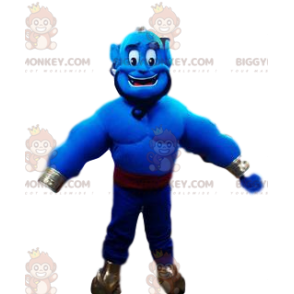 Fato de mascote Blue Genie BIGGYMONKEY™ de Aladdin. Fantasia de