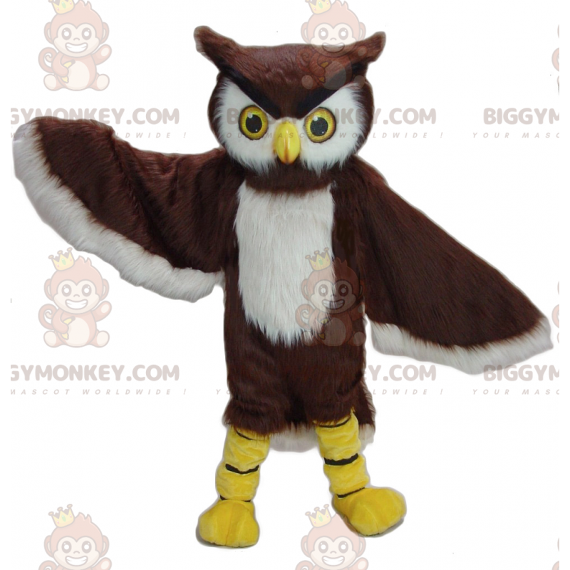 Brun og hvid ugle BIGGYMONKEY™ maskotkostume - Biggymonkey.com