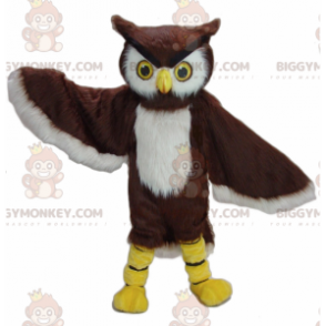 Brown and White Owl BIGGYMONKEY™ Mascot Costume –