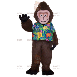 Aap BIGGYMONKEY™ mascottekostuum met tropisch shirt. aap