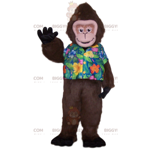 Disfraz de mascota mono BIGGYMONKEY™ con camiseta tropical.