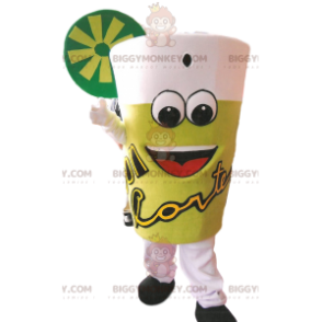 Costume de mascotte BIGGYMONKEY™ de verre de limonade super