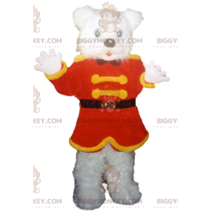 BIGGYMONKEY™ IJsbeer-mascottekostuum met rood en geel jasje -