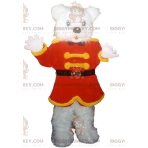 Traje de mascote de urso polar BIGGYMONKEY™ com jaqueta