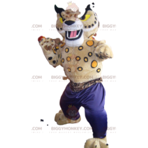 Fato de mascote BIGGYMONKEY™ de lince bege com calças