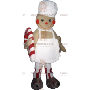 Costume de mascotte BIGGYMONKEY™ de bonhomme pain d'épice avec