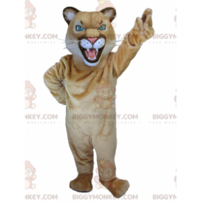 Traje de mascote Leoa Tigresa Tigre Marrom BIGGYMONKEY™ –