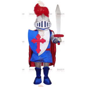 Fato de mascote Knight BIGGYMONKEY™ com o seu escudo. Traje de